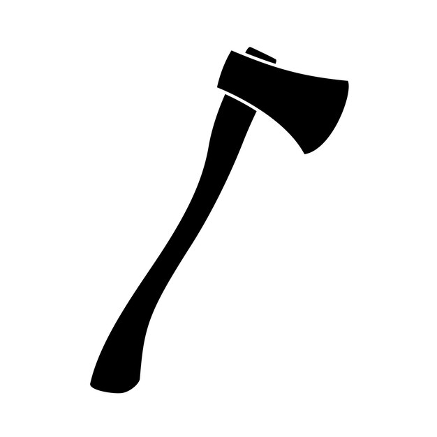 Black ax icon isolated on white background
