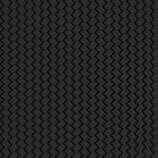 Black background abstract wicker texture seamless pattern