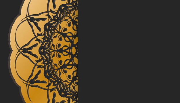 black background with greek gold ornaments and place for your text