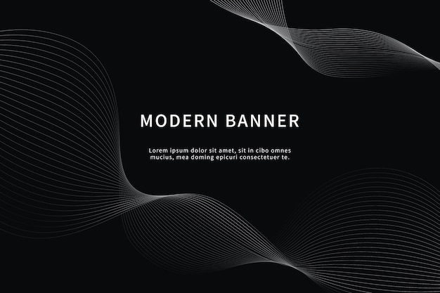 Black background with lines in wave shape