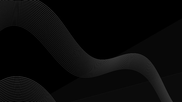 Black Background with Wavy Line Gradient