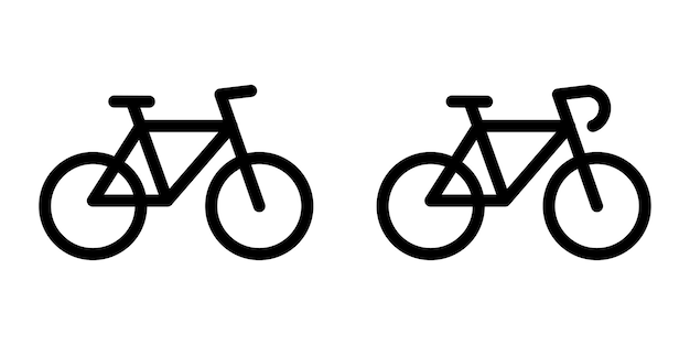 black bicycle icon collection