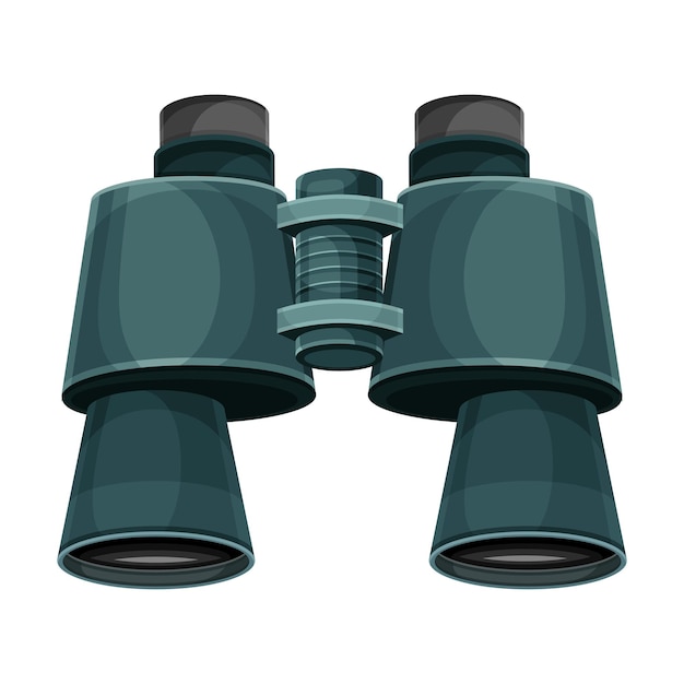 Black binoculars optical instrument vector illustration isolated on white backgroud