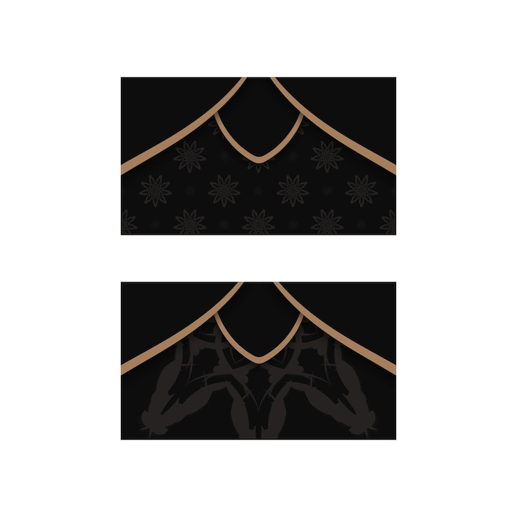 Vektör black business card template with luxurious brown ornaments for your personality.
