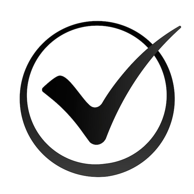 Black check mark iconVector logo template Check mark in round sign ApprovedVector
