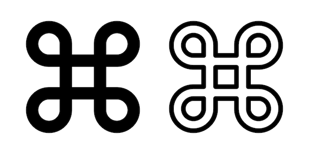 Black command key vector icon. Computer sign. Keyboard element.