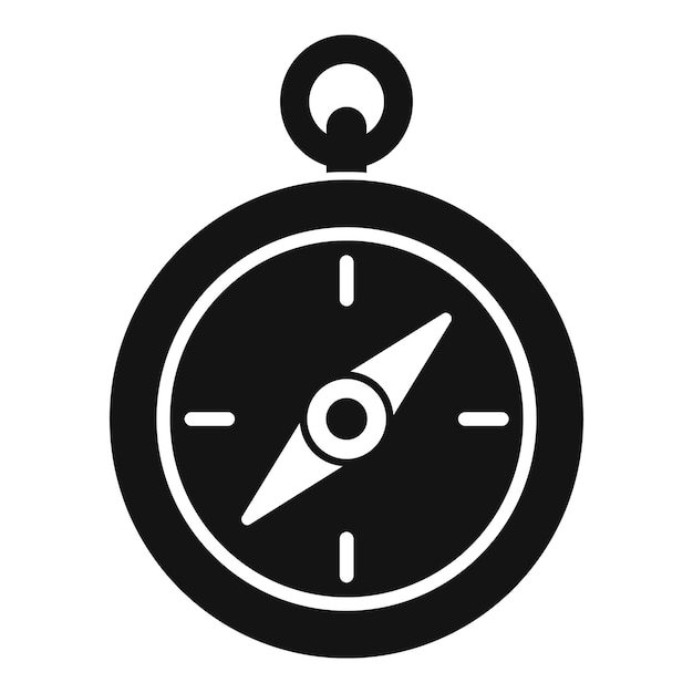 Black compass pointing north showing direction