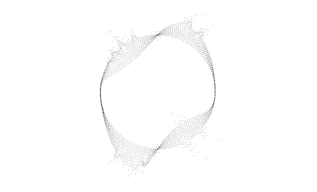black dotted wavy lines with dissolve effect stipple disintegrating curved circle halftone textured