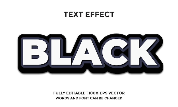 Black editable text effect template