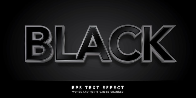 black editable text effect