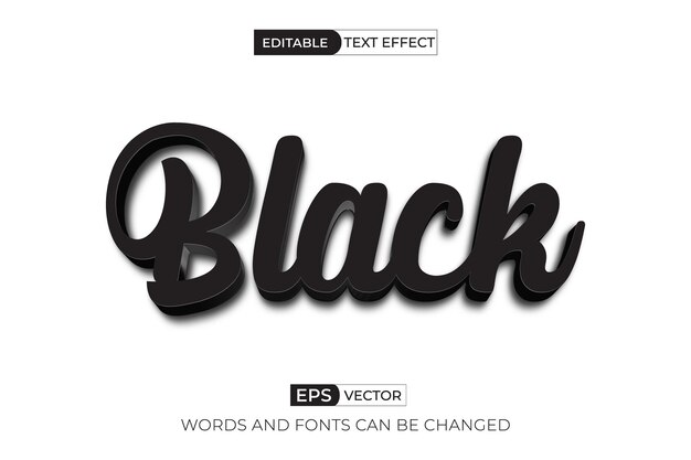 black editable typography effect