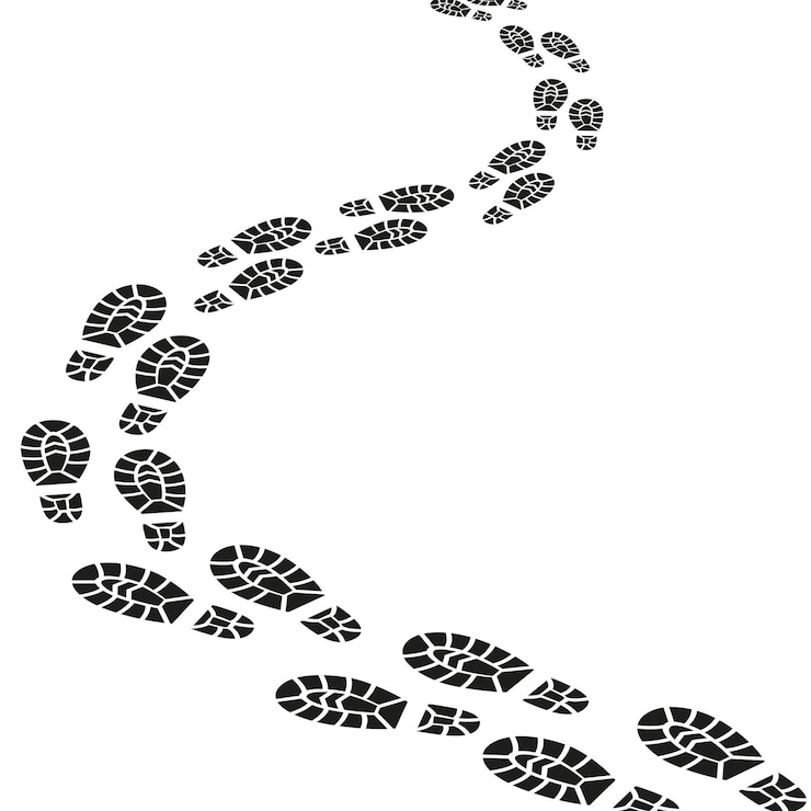 Vektör black footprints silhouette set vector