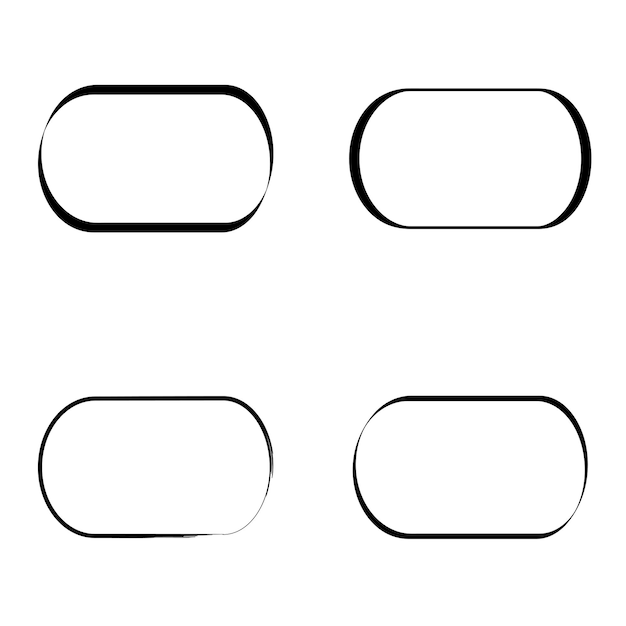 black frame line ink brush strokes Vector illustration