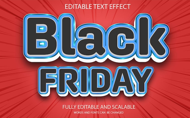 Black Friday 3d editable text effect Vector with background