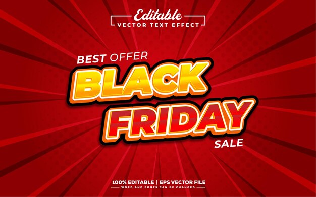 Black friday editable 3d text effect design