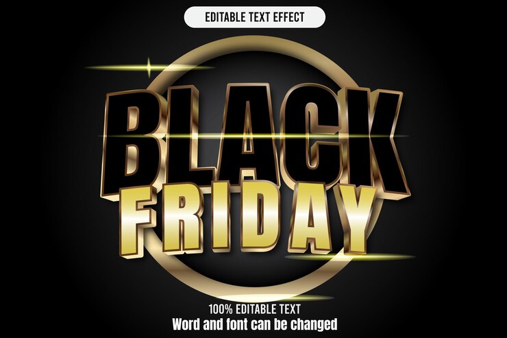 Black friday editable text effect 3d emboss mode rent