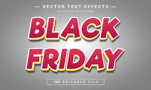 Black Friday text, 3D editable text effect