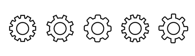 Black gear set Gear setting vector icon