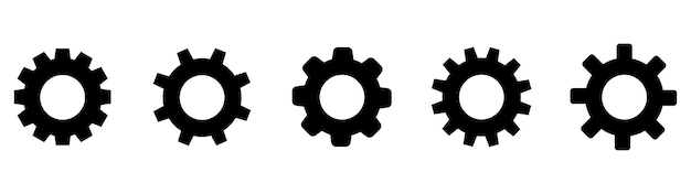 Black gear set Gear setting vector icon