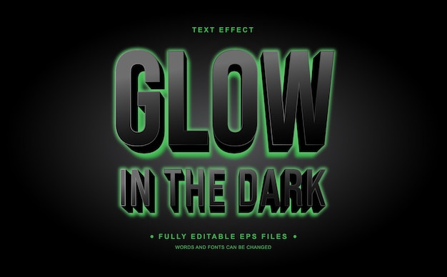 black glow editable text
