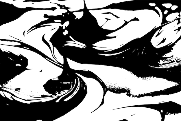 black grunge paint smudges on pure white background for textured overlays