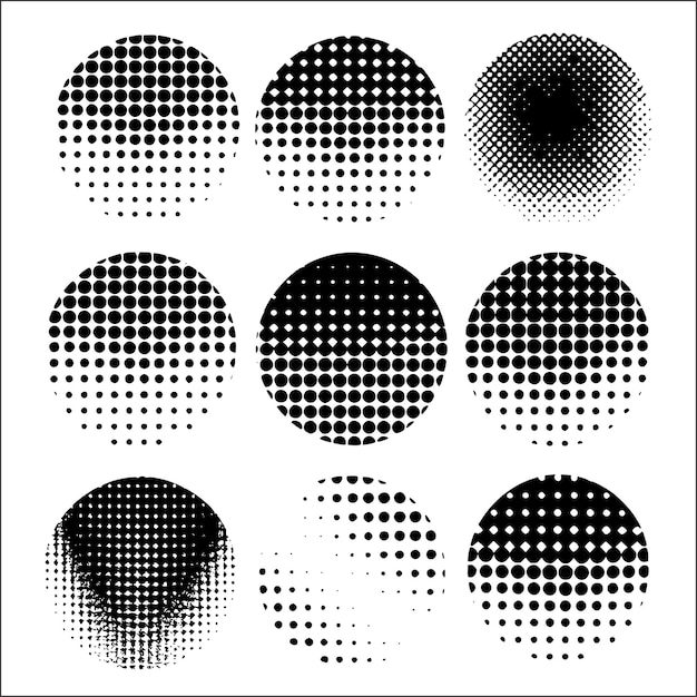 black halftone dots vector