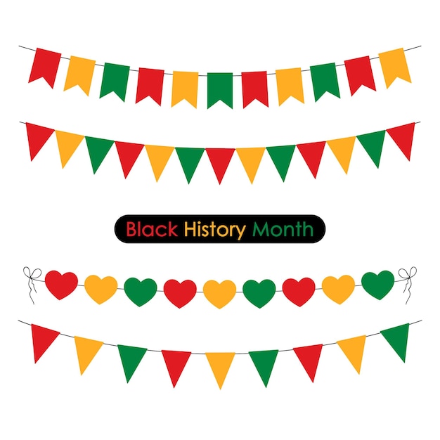 black history month garland set pan african flag colours decoration bunting