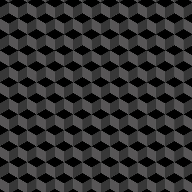 black isometric seamless pattern