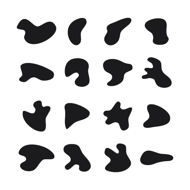 Black liquid blob shapes