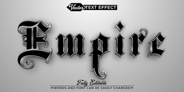 Black Luxury Empire Vector Editable Text Effect Template