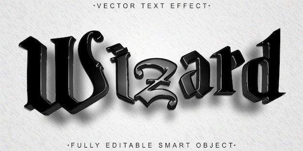 Black Magical Wizard Vector Fully Editable Smart Object Text Effect