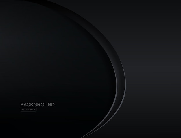 Black marvelous background with gradient curved gray curtain