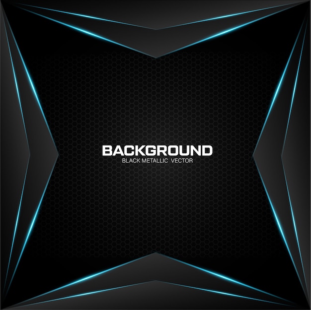 Black metallic background with blue shiny