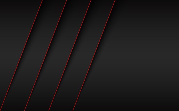 Black modern material background with overlapped layers with diagonal lines in red colors Banner for your business