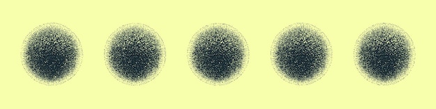 Black noise texture round shapes vector design elements abstract background