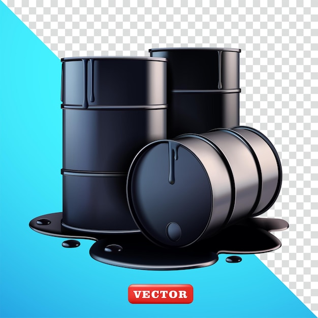 Black Oil Barrel Spill 3d vector suitable for pollution and design elements