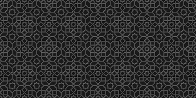 Black oriental style seamless pattern
