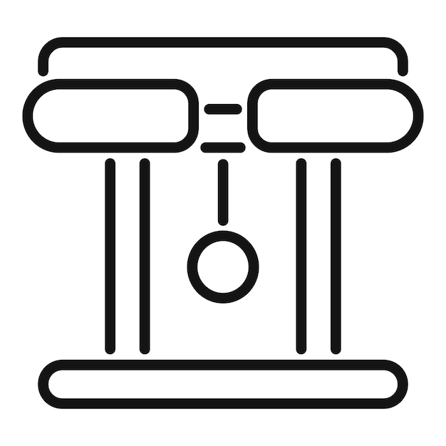 Black outline of balanced justice scales symbolizing law and fairness