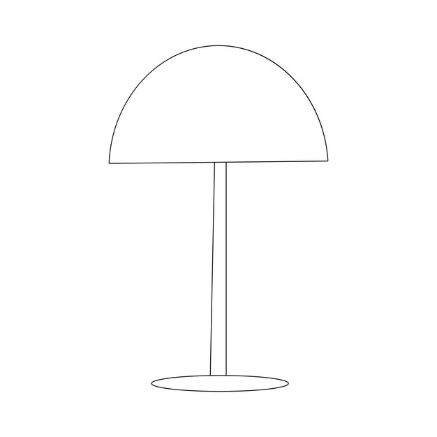 Black outline vector lamp on white background