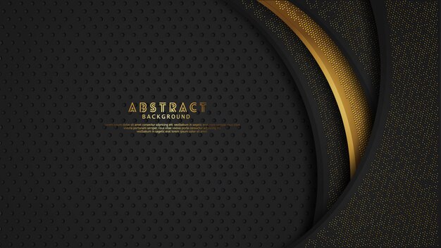 black overlap layers background with glitters golden effect.