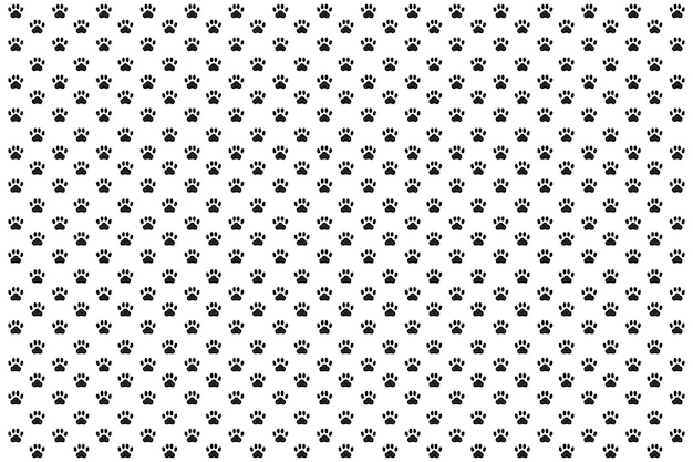 Black paw patterns on a white background