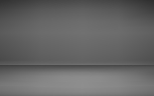 Black photo studio interior background. Show room empty space with soft gradient shadow decoration. Vector illustration