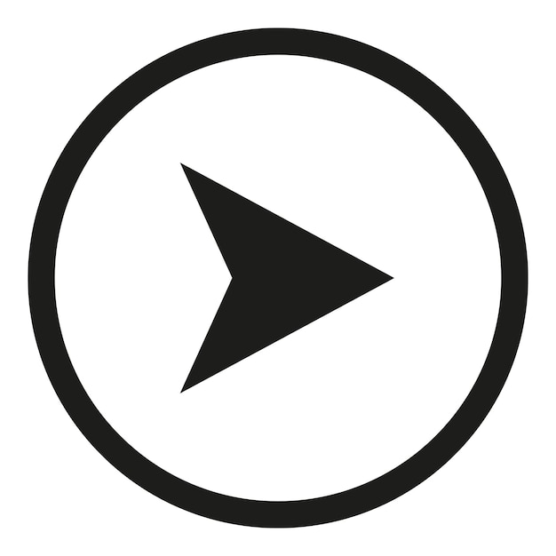 Black play button symbol inside circle stock vector