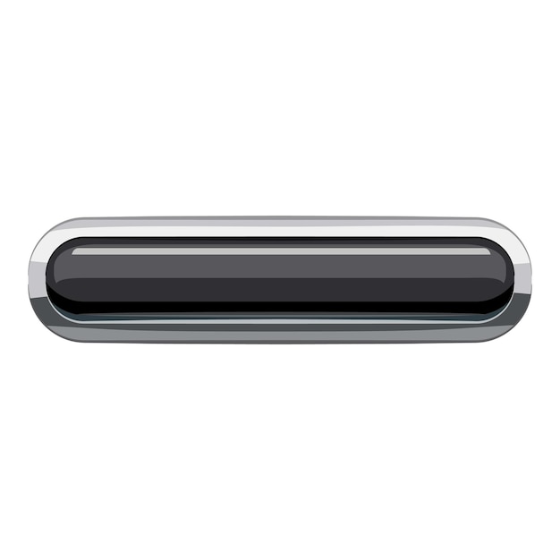 Black rectangular button icon Cartoon illustration of rectangular button vector icon for web design