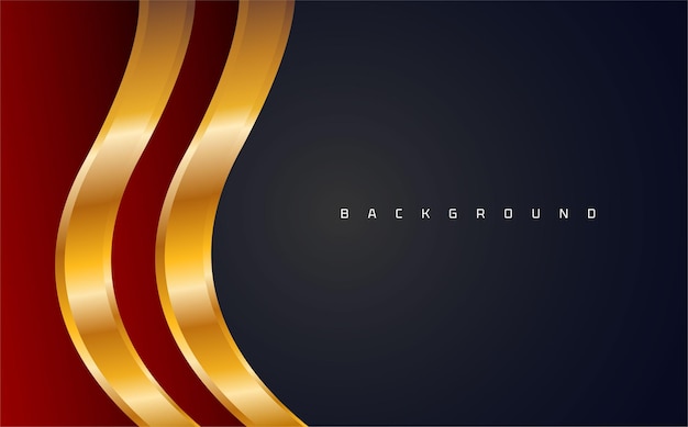 Black red wavy golden shiny luxury abstract background design