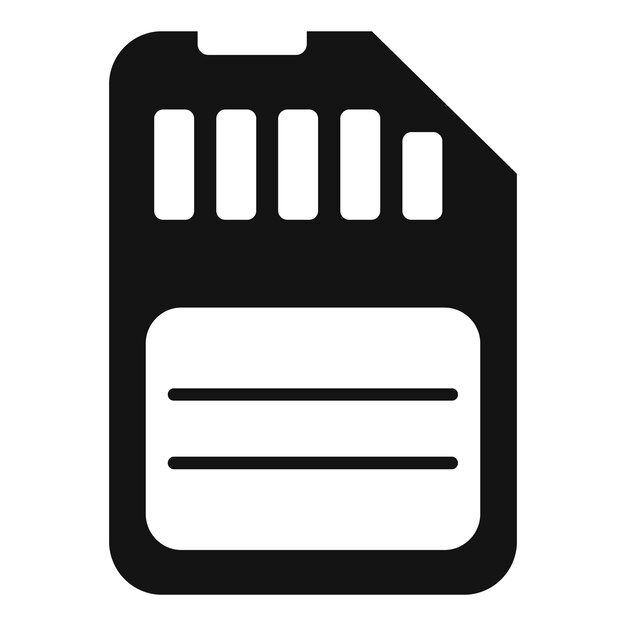 Black sd memory card icon illustration