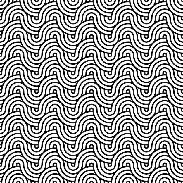 Black Seamless geometric japanese circles pattern
