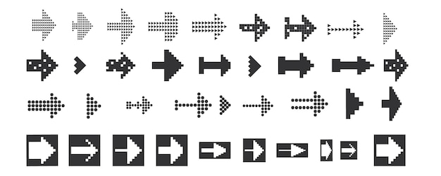 black set icons arrow iconvector illustration vector pointers collection