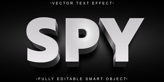 black spy vector fully editable smart object text effect