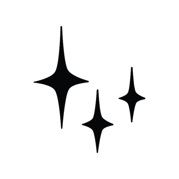 Black star Flat vector illustration in black isolated on white background